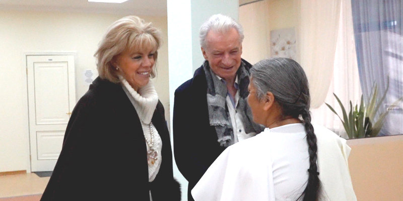 Lyubov Kazarnovskaya, famous opera singer, visits Brahma Kumaris, Spiritual Development Center