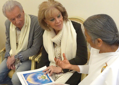 Lyubov Kazarnovskaya, famous opera singer, visits Brahma Kumaris, Spiritual Development Center